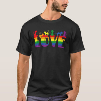 Katten stapel regenboog Gay Pride  Lgbt Dier Huisd T-shirt