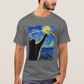Katten Starry Night Van Gogh Kattencadeaus Kattenl T-shirt