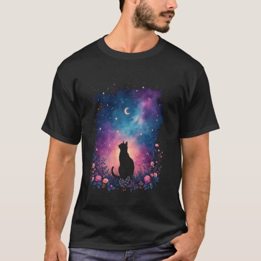 Katten sterrenhemel kunst t-shirt (Voorkant)