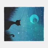 Katten sterrennacht fleece deken (Voorkant (Horizontaal))