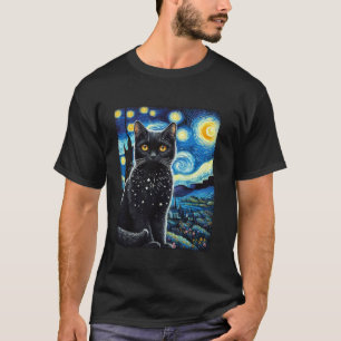 Katten sterrennacht van gogh kat voor kattenliefhe t-shirt