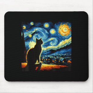 Katten Sterrennacht Van Gogh Kitty Schilderij Kuns Muismat