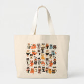 Katten stijlvolle Wild Whiskers Wonderland modieus Grote Tote Bag (Voorkant)