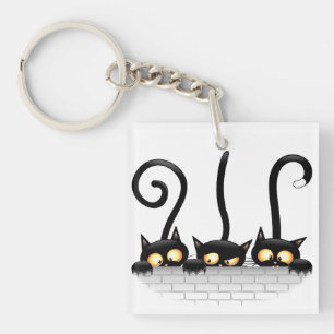 Katten Stout, Speels en Grappige Karakters Sleutelhanger