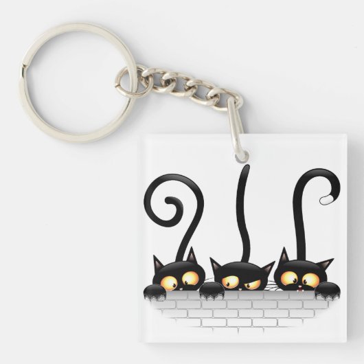 Katten Stout, Speels en Grappige Karakters Sleutelhanger (voorkant)