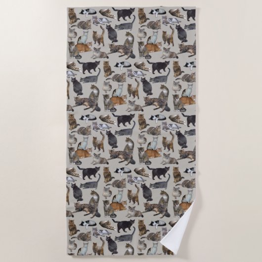 Katten 😺 strandlaken (Voorkant)