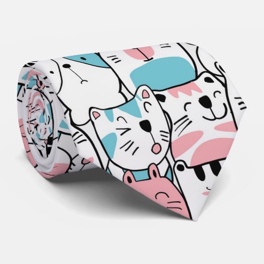 Katten Stropdas (Opgerold)