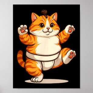 Katten Sumo-Worstelen Martial Art Worstelaar-Sumo Poster