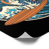 Katten surfen Grappige surfer Surfplank  Poster (Hoek)