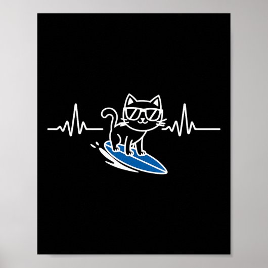 Katten surfen Grappige surfer Surfplank Surfen Poster (Voorkant)