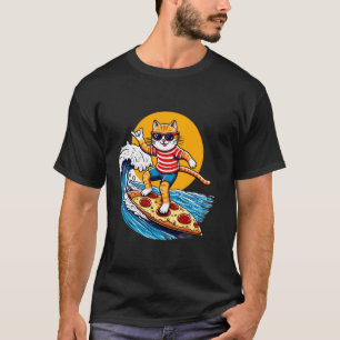 Katten surfen op Pizza Surfende Kat en Pizza Liefh T-shirt