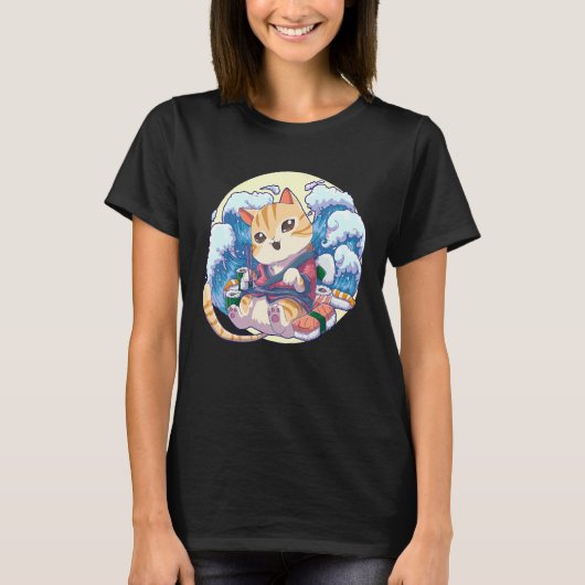 Katten Sushi Japans Neko T-shirt (Voorkant)