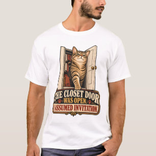 Katten T-shirt - De kastdeur stond open. Ik nam aa