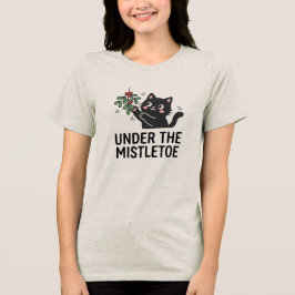Katten T-shirt met Misteletoe Cartooneske Afbeeldi