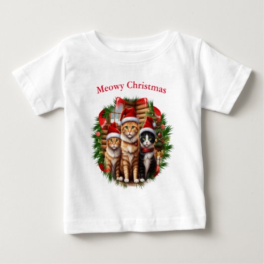 Katten T-shirts Kerstmis (Voorkant)