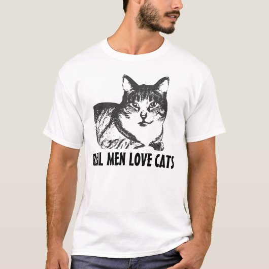 Katten T-shirts voor mannen - Echte Mannen liefdes (Voorkant)