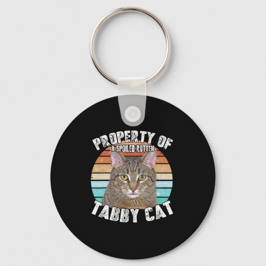 Katten Tab Fun Cat liefhebber cadeaus voor mannen  Sleutelhanger (Voorkant)