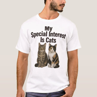 Katten Tabby Calico, Speciale Interesse Autisme T- T-shirt