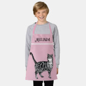 Katten Tabby Pastel Katten Kinderen Meisjes Licht Schort (Gedragen)