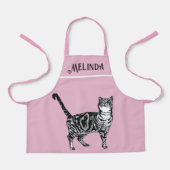 Katten Tabby Pastel Katten Kinderen Meisjes Licht Schort (Voorkant)