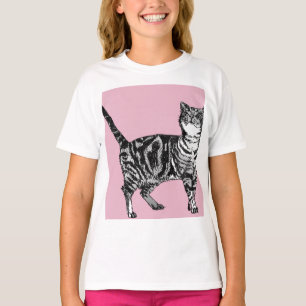 Katten Tabby Pastel Katten Meisjes Roze Roze Huisd T-shirt