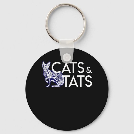 Katten, Tattoo, kat, eigenaar Sleutelhanger (Voorkant)
