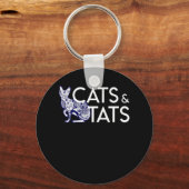 Katten, Tattoo, kat, eigenaar Sleutelhanger (Voorkant)