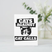Katten Tegen Catcalls retro calico feminist Briefkaart (Staand voorkant)
