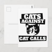 Katten Tegen Catcalls retro calico feminist Briefkaart (Voorkant / Achterkant)