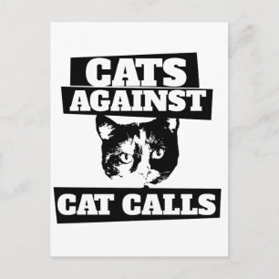 Katten Tegen Catcalls retro calico feminist Briefkaart