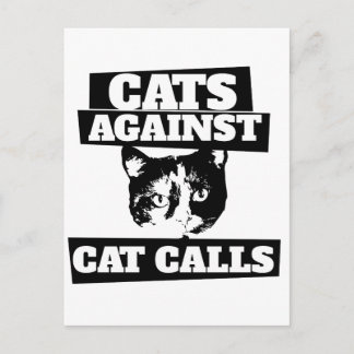 Katten Tegen Catcalls retro calico feminist Briefkaart