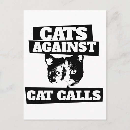Katten Tegen Catcalls retro calico feminist Briefkaart (Voorkant)