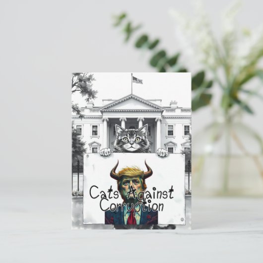 Katten tegen corruptie briefkaart (Staand voorkant)