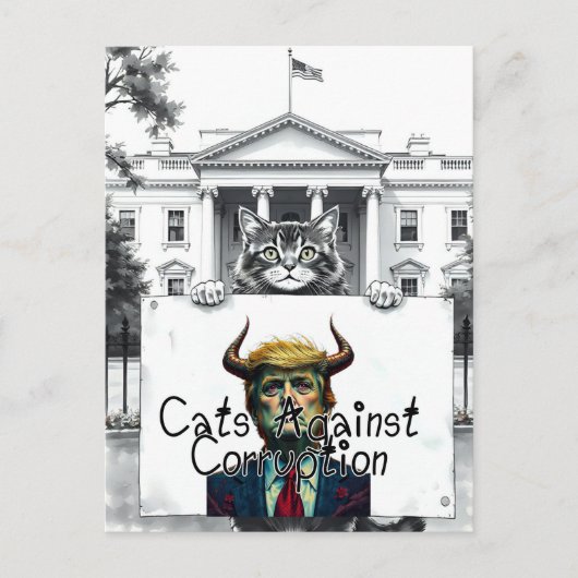 Katten tegen corruptie briefkaart (Voorkant)
