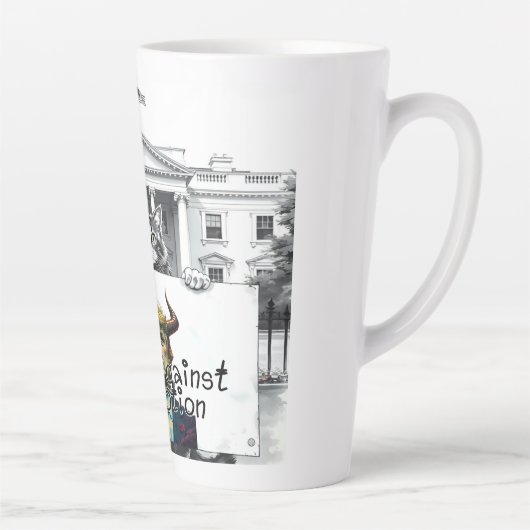 Katten tegen corruptie latte mok (Rechts)