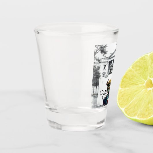 Katten tegen corruptie shot glas (Links)