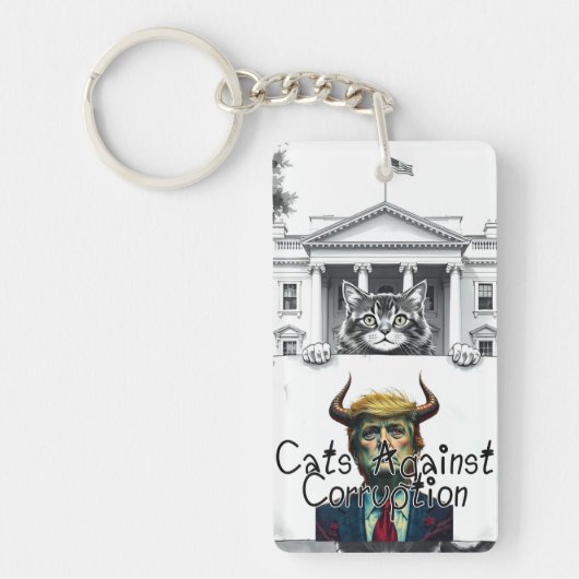 Katten tegen corruptie sleutelhanger (Voorkant)