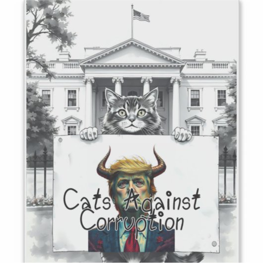 Katten tegen corruptie sticker (Voorkant)