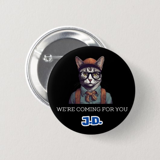 Katten tegen de JD Vance-knop Ronde Button 5,7 Cm (Voorkant /achterkant)