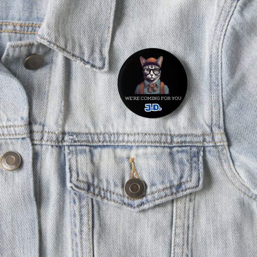 Katten tegen de JD Vance-knop Ronde Button 5,7 Cm (In situ)
