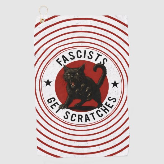 Katten Tegen Fascisten Golfhanddoek (Voorkant)