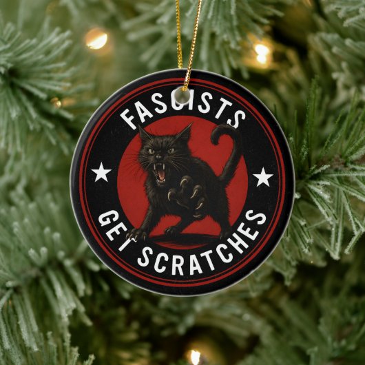 Katten Tegen Fascisten Keramisch Ornament (Boom)