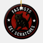 Katten Tegen Fascisten Keramisch Ornament (Achterkant)