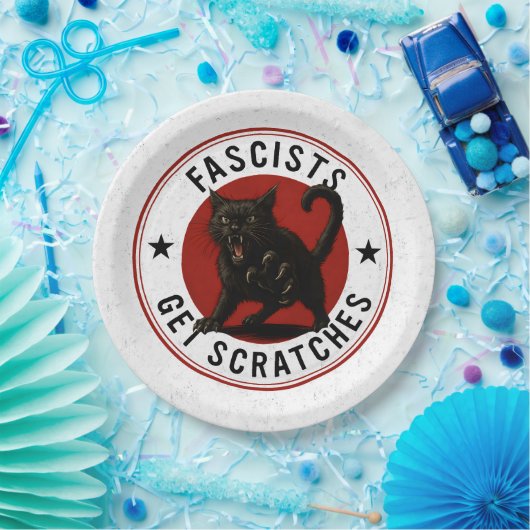 Katten tegen fascisten papieren bordje (Feest)