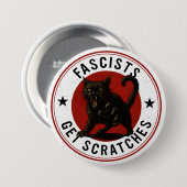 Katten Tegen Fascisten Ronde Button 7,6 Cm (Voorkant /achterkant)