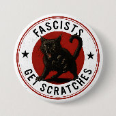 Katten Tegen Fascisten Ronde Button 7,6 Cm (Voorkant)