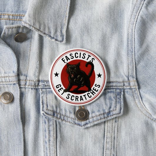Katten Tegen Fascisten Ronde Button 7,6 Cm (In situ)