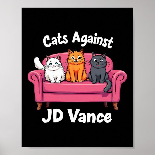 Katten tegen J.D. Vance Kinderloze Cat Ladies Couc Poster (Voorkant)