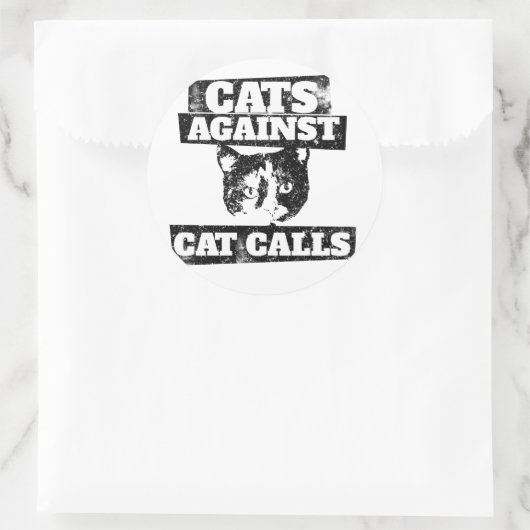 Katten tegen kattenoproepen ronde sticker (Tas)