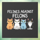 Katten tegen misdadigers Trump Harris Verkiezing K Raamsticker (Vel 3)